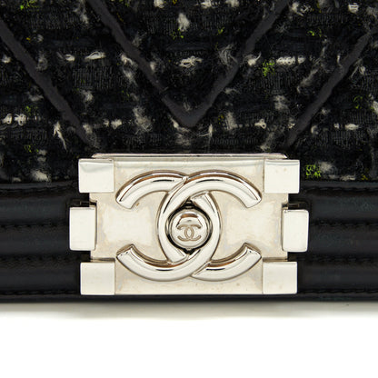 Chanel Boy Medium Tweed/Lambskin Black