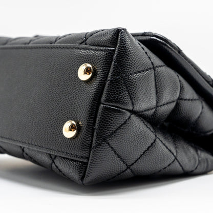 Chanel mini coco handle Caviar black L