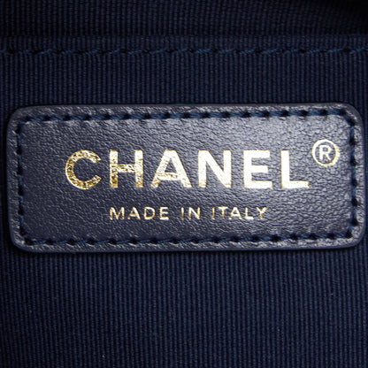 Chanel 22A Small Flap Bag Caviar Navy Brushed  (Microchip)