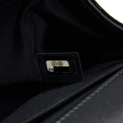 Chanel Medium Boy Bag Chevron Limited Patent Black