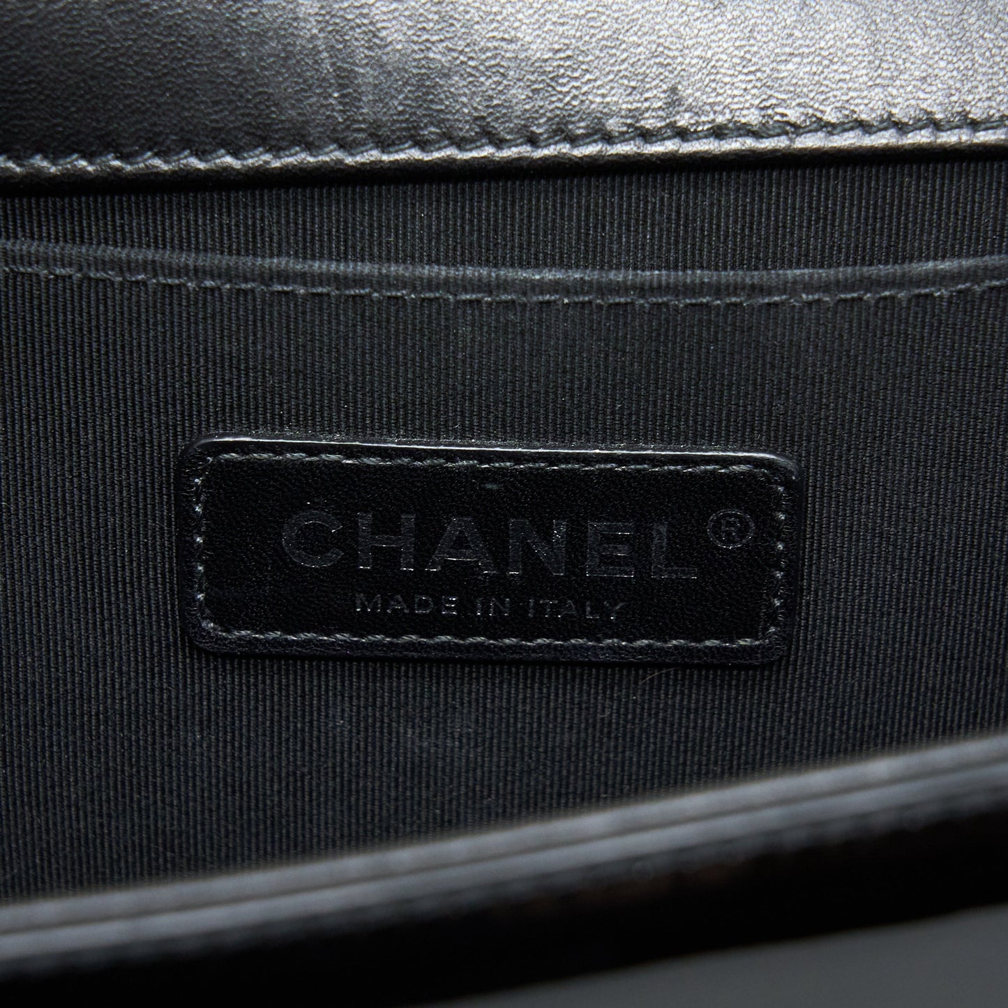 Chanel Medium Boy Bag Chevron Limited Patent Black