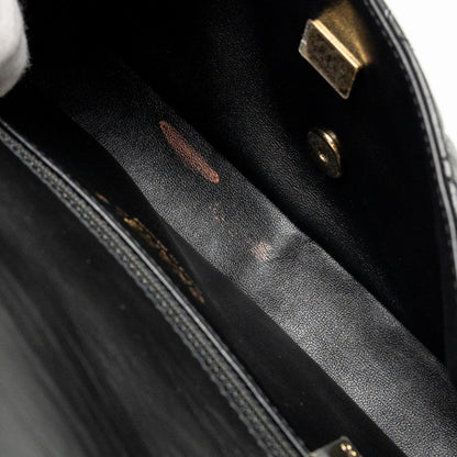 Chanel 23A quilted flap clutch calfskin black L (microchip)