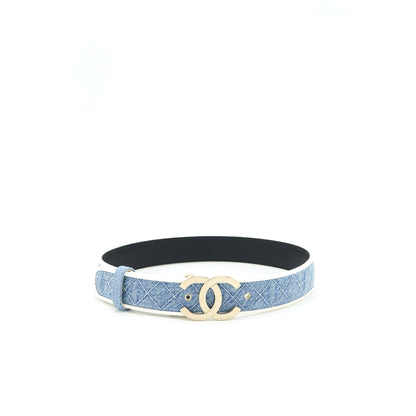 Chanel Size 70 CC logo Denim Belt
