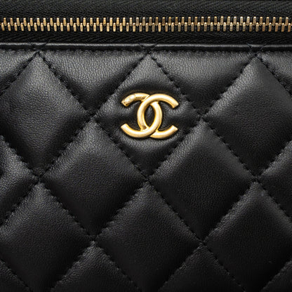 Chanel Pearl Crush Long Vanity with Chain Lambskin Black  (Microchip)