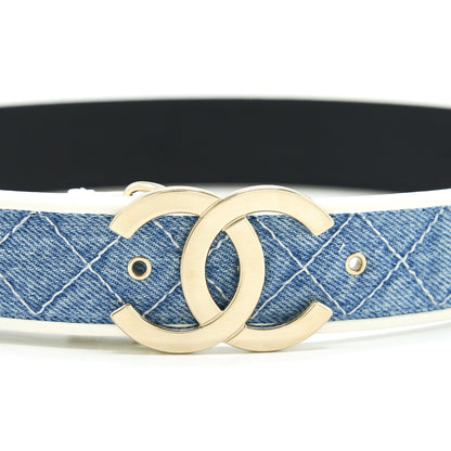 Chanel Size 70 CC logo Denim Belt