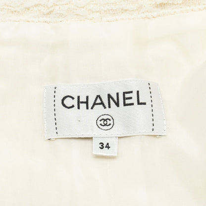Chanel size 34 wide leg pents tweed white