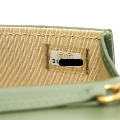 Chanel Pearl Crush Mini Flap Bag Lambskin Green