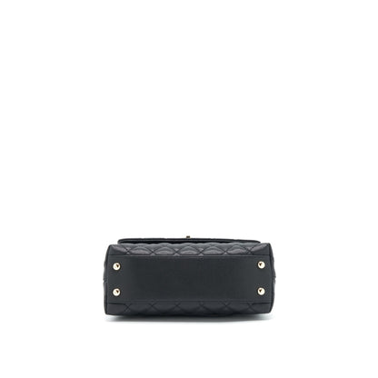Chanel 22P Small Coco Handle Caviar Black L