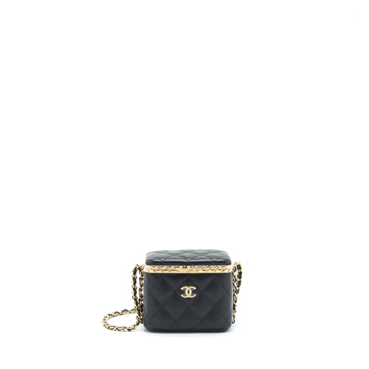 Chanel 22S Small Clic Flap Vanity With Chain Lambskin Black L