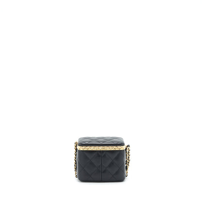 Chanel 22S Small Clic Flap Vanity With Chain Lambskin Black L