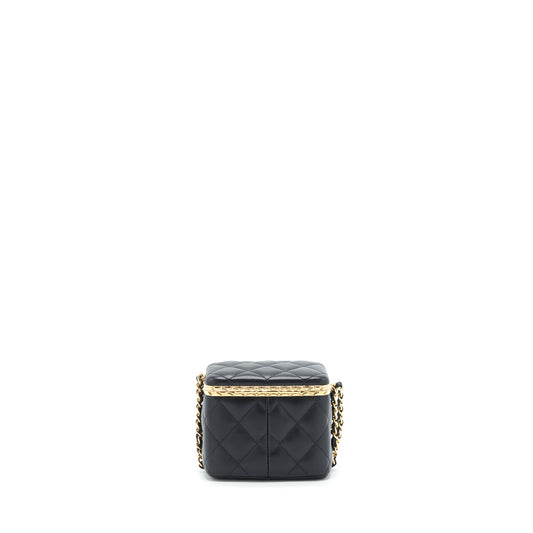 Chanel 22S Small Clic Flap Vanity With Chain Lambskin Black L