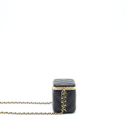Chanel 22S Small Clic Flap Vanity With Chain Lambskin Black L