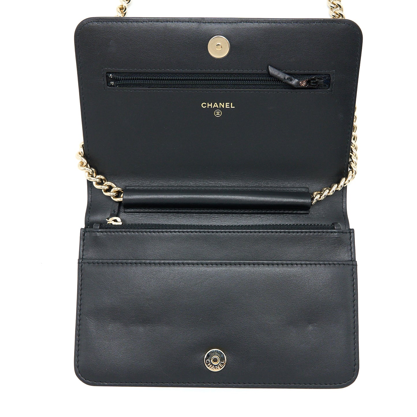 Chanel Boy Wallet On Chain Caviar Black L