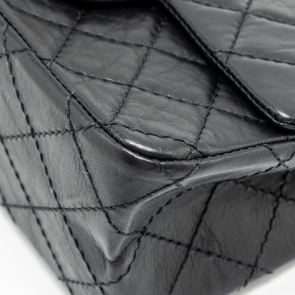 Chanel mini 2.55 reissue flap bag aged calfskin black