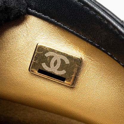 Chanel Pearl Crush Mini Square Lambskin Black  (Microchip)