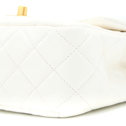Chanel Pearl Crush Mini Square Lambskin White Brushed  (Microchip)