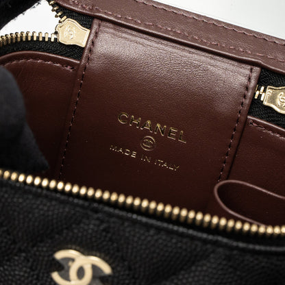 Chanel Mini Vanity With Chain Caviar Black L (Microchip)