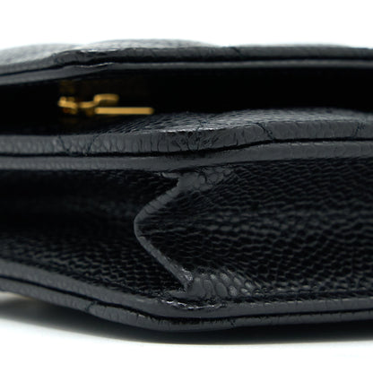 Chanel Classic Wallet On Chain Caviar Black  (Microchip)