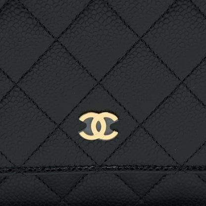 Chanel Classic Wallet On Chain Caviar Black  (Microchip)