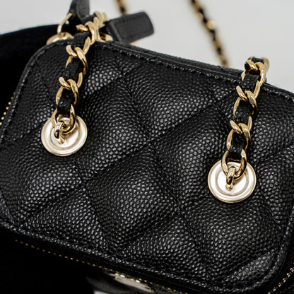 Chanel Mini Vanity With Chain Caviar Black L (Microchip)
