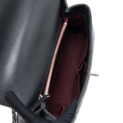 Chanel Medium Coco Handle Chevron Caviar Black