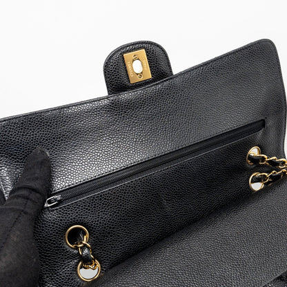 Chanel medium classic Double flap bag caviar black