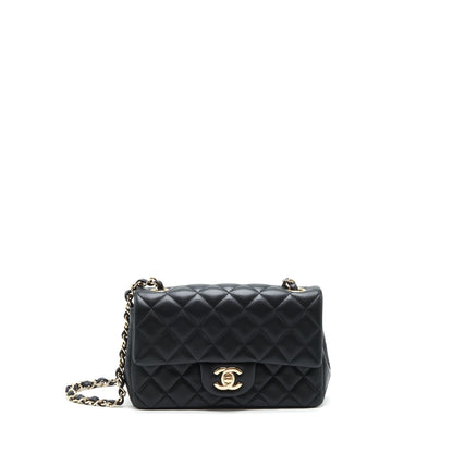 Chanel mini rectangular flap Bag Lambskin Black L