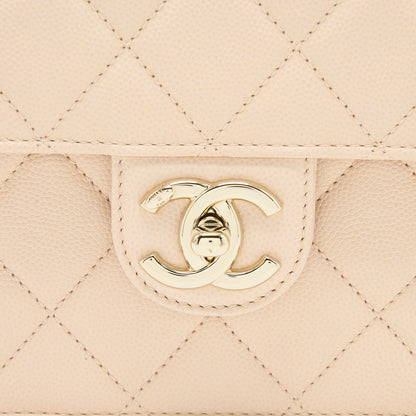Chanel 21K Crossbody Bag Caviar Light Beige L (Microchip)