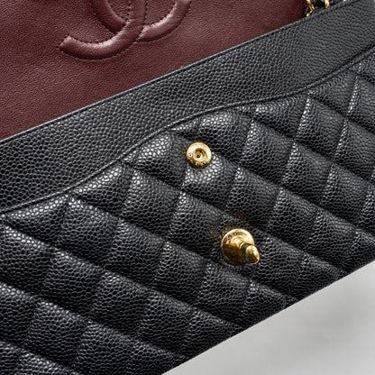 Chanel medium classic Double flap bag caviar black
