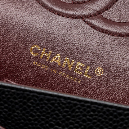 Chanel medium classic Double flap bag caviar black