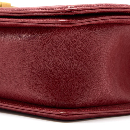 Chanel Medium Boy Bag Grained Calfskin Red Brushed