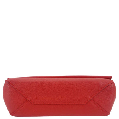 LOUIS VUITTON Lockme II BB  Pebbled Leather Crossbody Bag Rubis