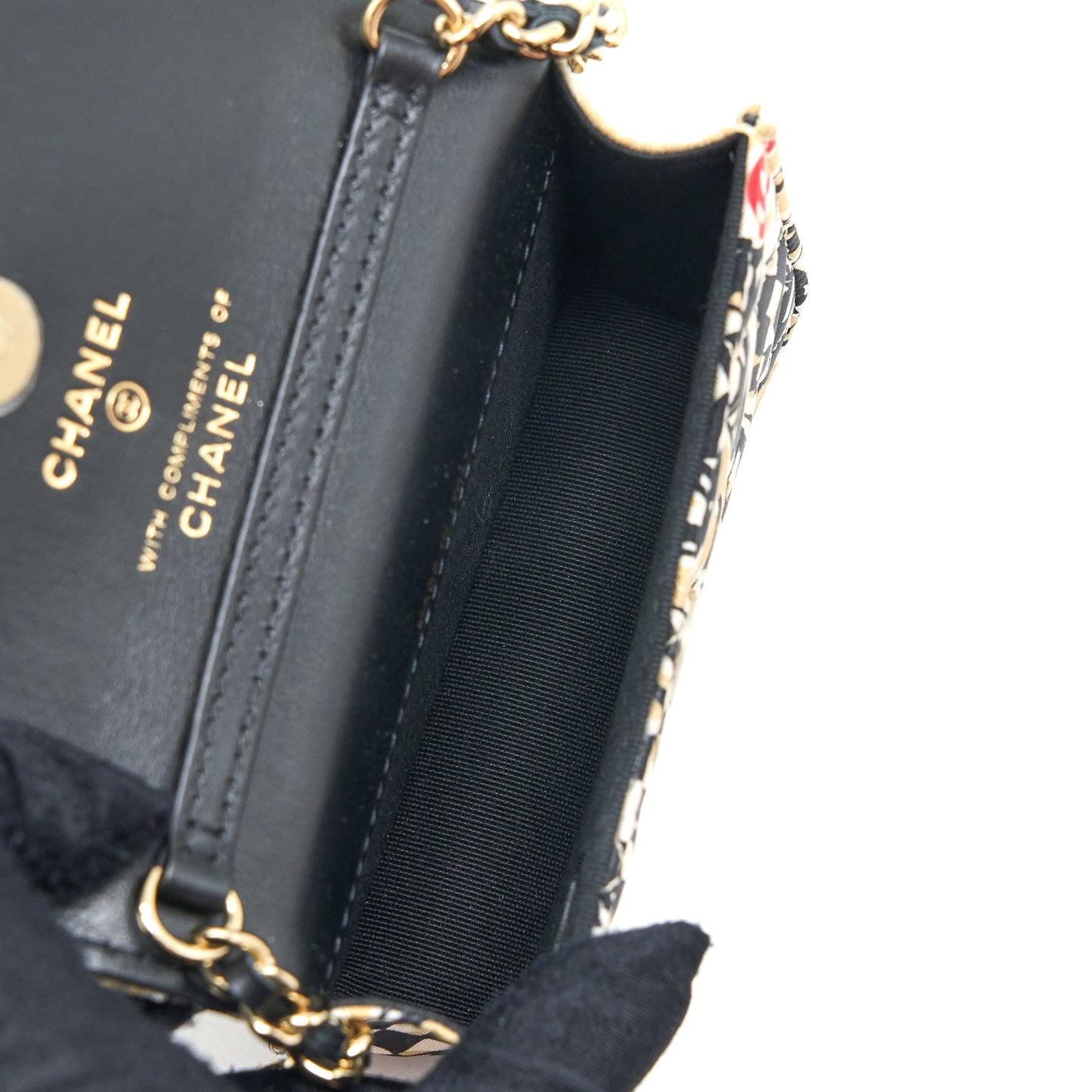 Chanel Mini Flap Bag with Chain Fabric Multicolour L (Microchip)