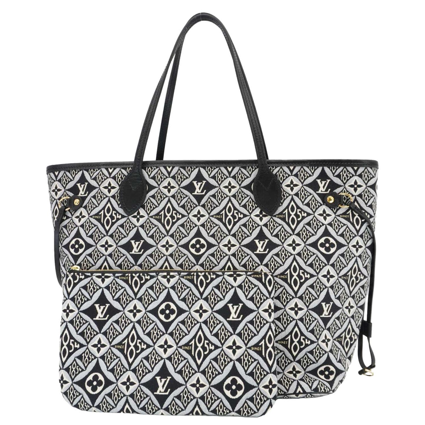 LOUIS VUITTON Since 1854 Neverfull MM Jacquard Shoulder Bag Black