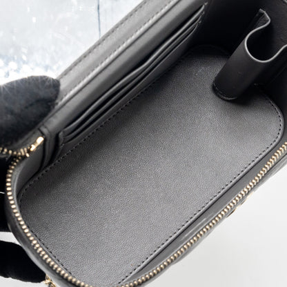 Chanel long vanity case lambskin grey L (microchip)