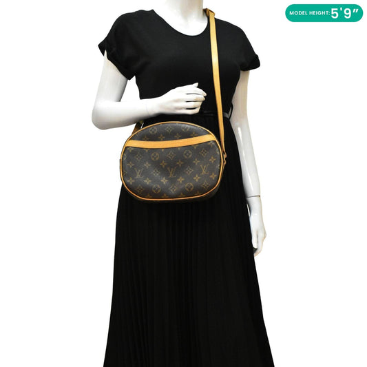 LOUIS VUITTON Blois Monogram Canvas Crossbody Bag Brown