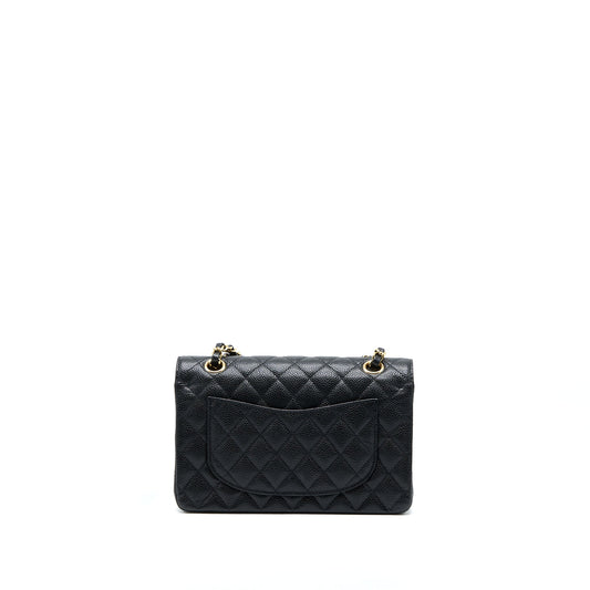 Chanel Small Classic Double Flap Bag Caviar Black  (Microchip)