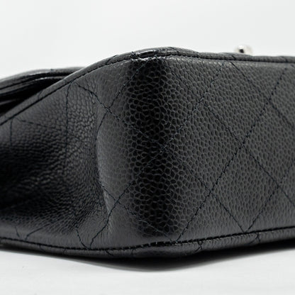 Chanel Small Classic Double Flap Bag Caviar Black  (Microchip)