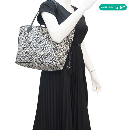 LOUIS VUITTON Since 1854 Neverfull MM Jacquard Shoulder Bag Black