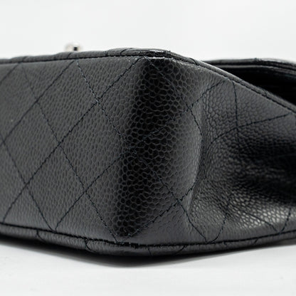 Chanel Small Classic Double Flap Bag Caviar Black  (Microchip)