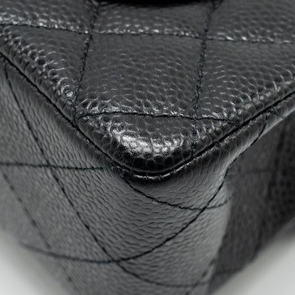 Chanel Small Classic Double Flap Bag Caviar Black  (Microchip)