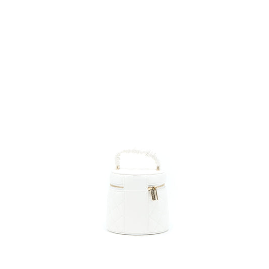 Chanel Top Handle Vanity Case Lambskin White