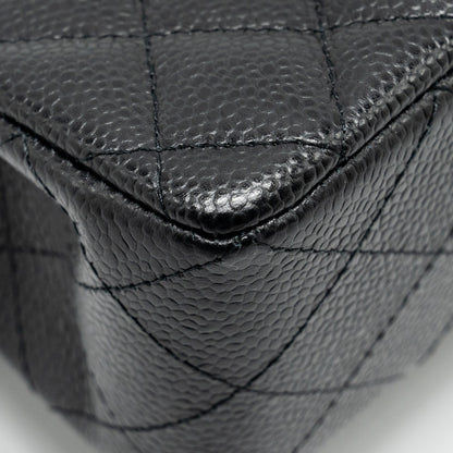 Chanel Small Classic Double Flap Bag Caviar Black  (Microchip)