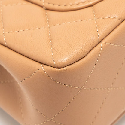 Chanel Mini Rectangular Flap Bag Lambskin Beige L (Microchip)