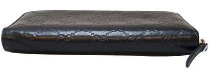 GUCCI GG Guccissima Leather Black Long Wallet