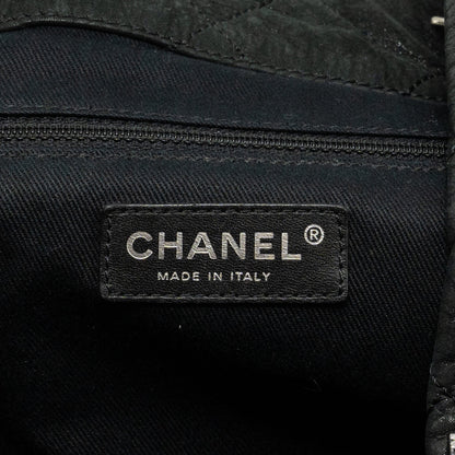 Chanel large quilted shoulder bag Calfskin black