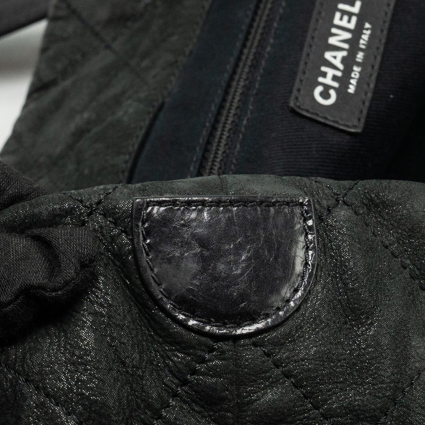 Chanel large quilted shoulder bag Calfskin black