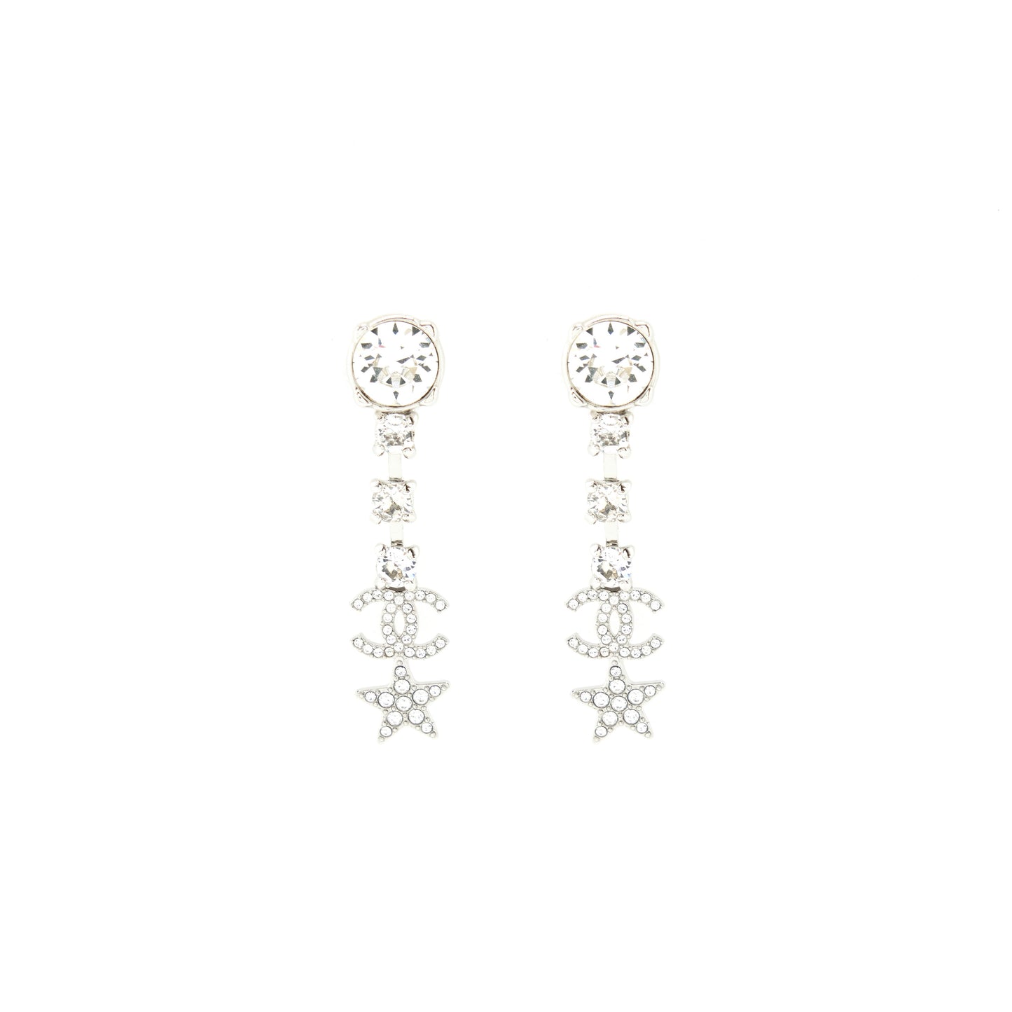 Chanel CC Logo Star Drop Earrings