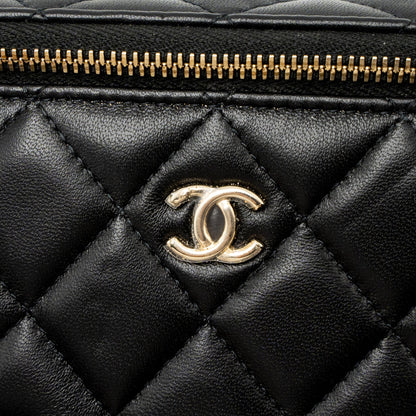 Chanel 23C Pearl Crush Long Vanity with Chain Lambskin Black L (Microchip)