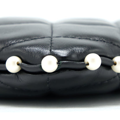 Chanel O-Case Pouch Pearl/Aged Calfskin Black L